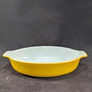 Vintage Pyrex Yellow Tableware by Corning 700 10 oz Oval Side Dish Bowl USA